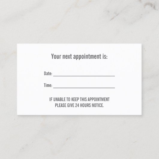 歯医者の歯のロゴ 予約カード (裏面)