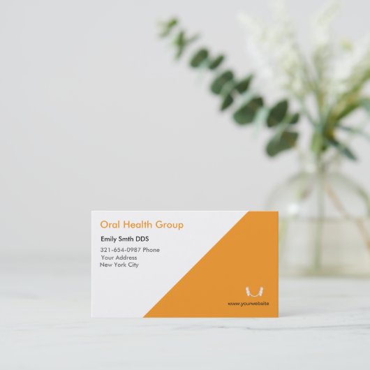 歯医者の歯のロゴ 名刺 (スタンド正面)