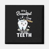 歯医者の歯の救美しい日 マグネット (正面)