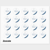 歯医者の歯の歯のロゴシール青い曲線 ラウンドシール (シート)