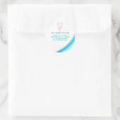 歯医者の歯の歯シールターコイズ曲線 ラウンドシール (バッグ)