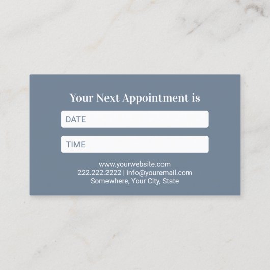 歯医者の歯ほこりっぽいブルーデンタルケアクリニック 予約カード (裏面)