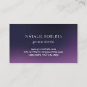 歯医者の歯エレガント深い紫デンタルケア 名刺 (裏面)