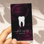 歯医者の歯バーガンディーレッドフローラ歯科医院 名刺