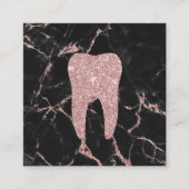 歯医者の歯モダンバラ金ゴールド大理石デンタルケア スクエア名刺 (正面)