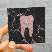 歯医者の歯モダンバラ金ゴールド大理石デンタルケア スクエア名刺