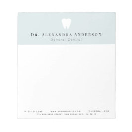 歯医者の歯ライトブルー&ホワイト ノートパッド