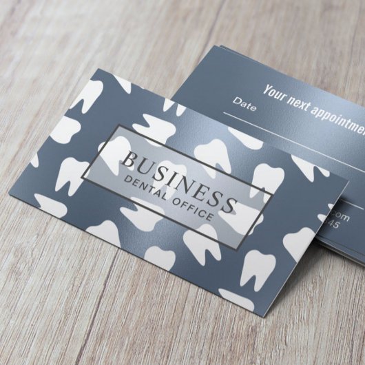 歯医者の歯埃の青い歯科アポイントメント 予約カード