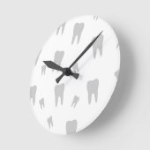 歯医者の歯壁紙 ラウンド壁時計 (傾斜)