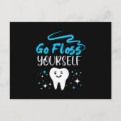 歯医者の歯磨きに行く ポストカード (正面)