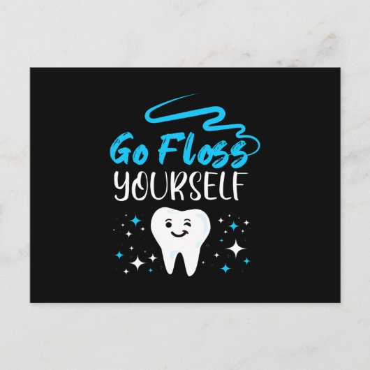 歯医者の歯磨きに行く ポストカード (正面)