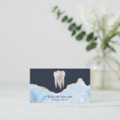 歯医者の歯科の歯ホワイトニングブルー 名刺 (スタンド正面)