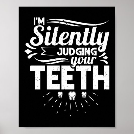 歯医者の歯科を静かに判断している ポスター (正面)