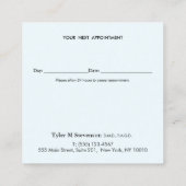 歯医者の歯科アポイントメントのアラーム 予約カード (裏面)