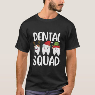 歯医者の歯科分隊おもしろいクリスマスクリスマスギフト Tシャツ