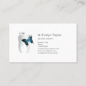 歯医者の歯科用クリニック歯ホワイトニング蝶 名刺 (裏面)