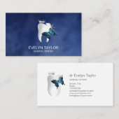 歯医者の歯科用クリニック歯ホワイトニング蝶 名刺 (正面/裏面)