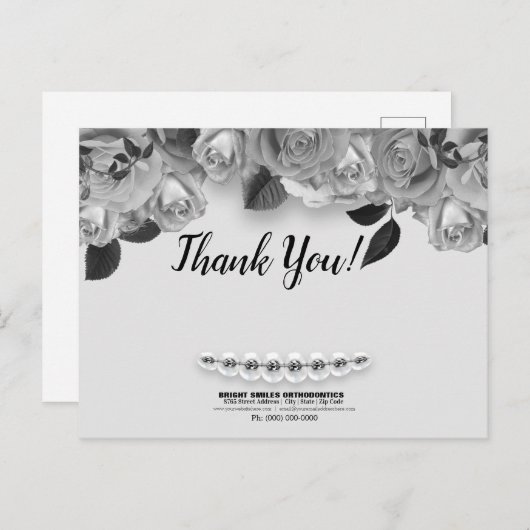 歯医者の歯科矯正医ブレースありがとうはがき ポストカード (正面/裏面)