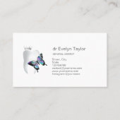 歯医者の歯科診療歯ホワイトニング蝶バス 名刺 (裏面)