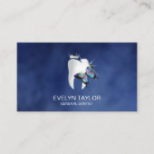 歯医者の歯科診療歯ホワイトニング蝶バス 名刺 (正面)