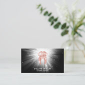 歯医者の歯科診療歯美白スマイル冠 名刺 (スタンド正面)