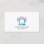 歯医者の歯科診療歯美白スマイル冠 名刺 (正面)