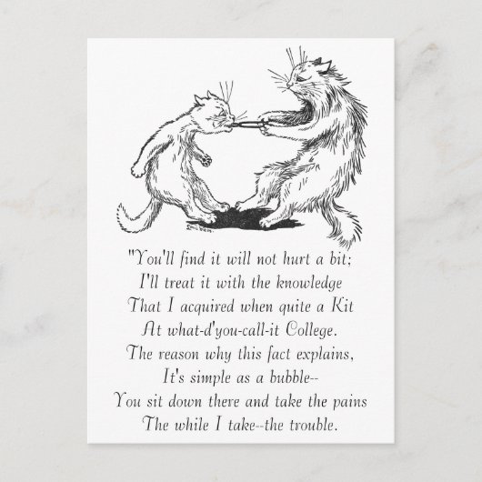 歯医者の猫の歯を抜く ポストカード (正面)