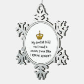 歯医者の王冠 スノーフレークピューターオーナメント (右)