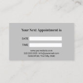 歯医者の白い歯の黒モダンい曲線の歯科 予約カード (裏面)