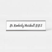 歯医者の白のスクリプト デスクネームプレート (正面)