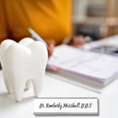 歯医者の白のスクリプト デスクネームプレート