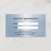 歯医者の白歯ライトブルーフェイクメタル歯科 予約カード (裏面)