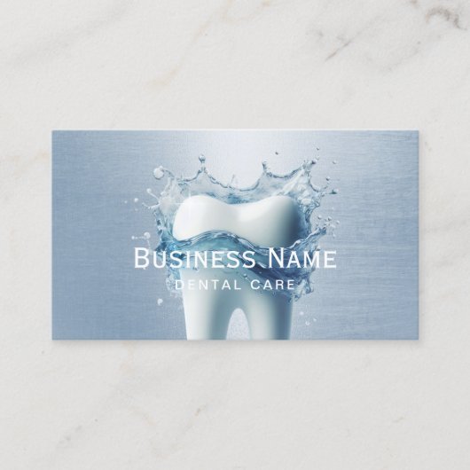 歯医者の白歯ライトブルーフェイクメタル歯科 予約カード (正面)