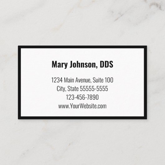 歯医者の白黒アポイントメントリマインダーカード 予約カード (裏面)