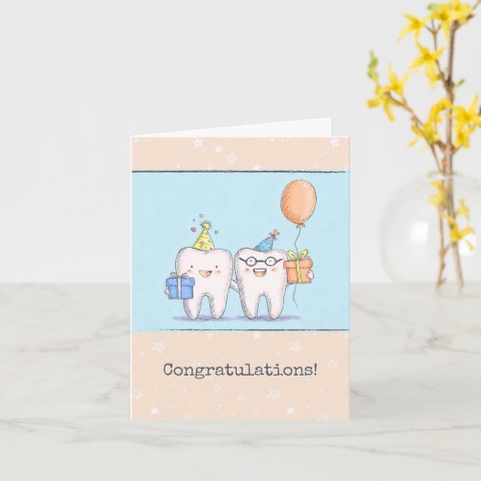 歯医者の祝辞 カード (黄色い花)