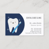 歯医者の笑顔の歯のデンタルケアアポイントメント 予約カード (正面)