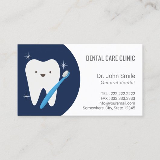 歯医者の笑顔の歯のデンタルケアアポイントメント 予約カード (正面)
