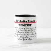 歯医者の職務内容に関するカスタム マグカップ (中央)