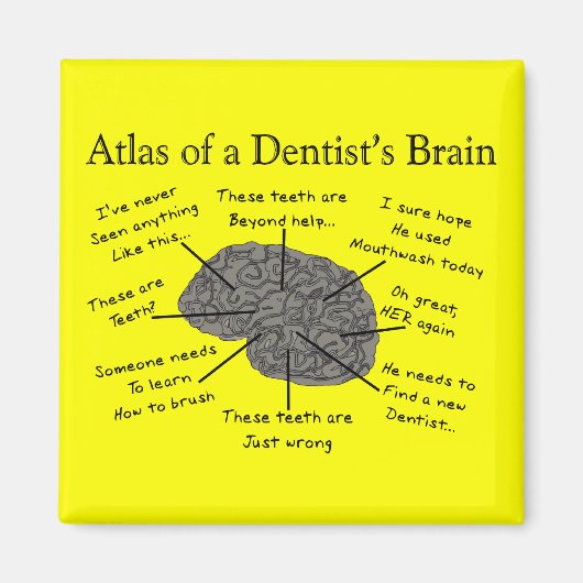 歯医者の脳図 マグネット (正面)
