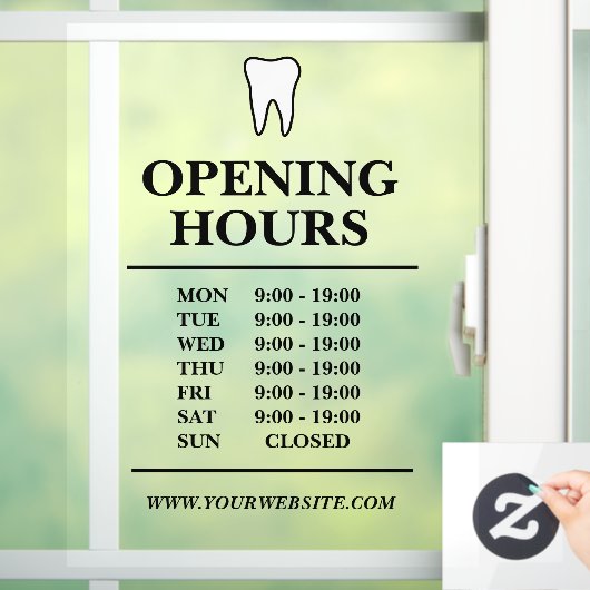 歯医者の診療時間テンプレート ウィンドウサイン (ホーム)