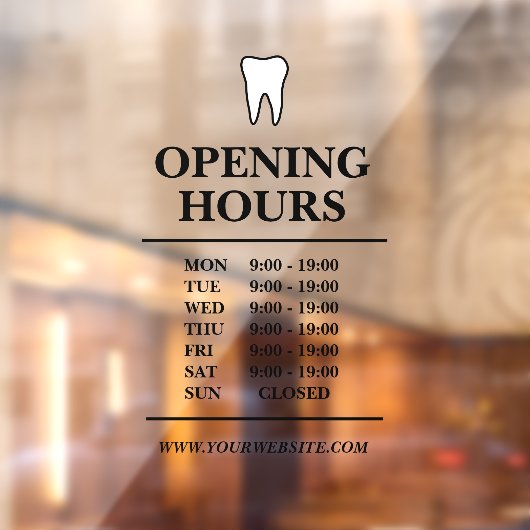 歯医者の診療時間テンプレート ウィンドウサイン (シート2)