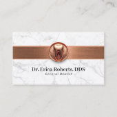歯医者の銅歯のロゴトレンディー大理石歯科 名刺 (正面)