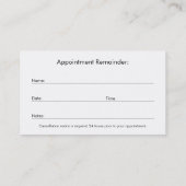 歯医者の青い光沢のある笑顔の歯の歯科 予約カード (裏面)