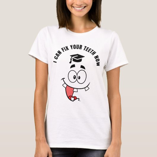 歯医者の面白い卒業Tシャツ Tシャツ (正面)
