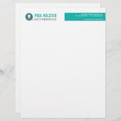 歯医者はっきりしたレターヘッド：: モダン歯のロゴジェイド レターヘッド (正面/裏面)