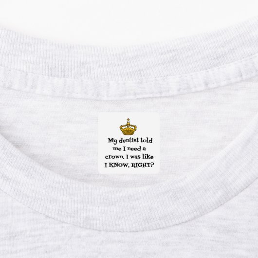 歯医者は王冠を必要とする ラベル (貼付)