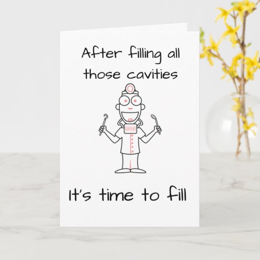 **歯医者は退職**歯を埋め尽くさない カード (黄色い花)