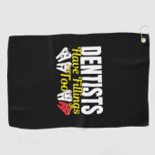 歯医者も詰め物を持っている – 歯科感覚パン ゴルフタオル (横)