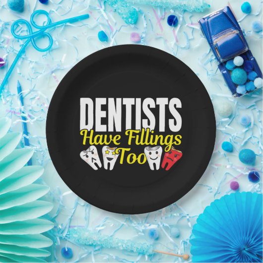 歯医者も詰め物を持っている – 歯科感覚パン ペーパープレート (パーティー)