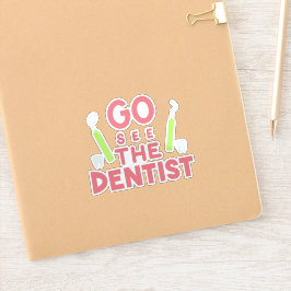 "歯医者を見に行く：明るいスマイル先！T-シャツ シール